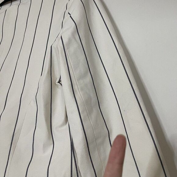 NWOT Jonathan Simkhai ivory white pinstripe blazer tuxedo jacket size US 6 - Picture 7 of 9